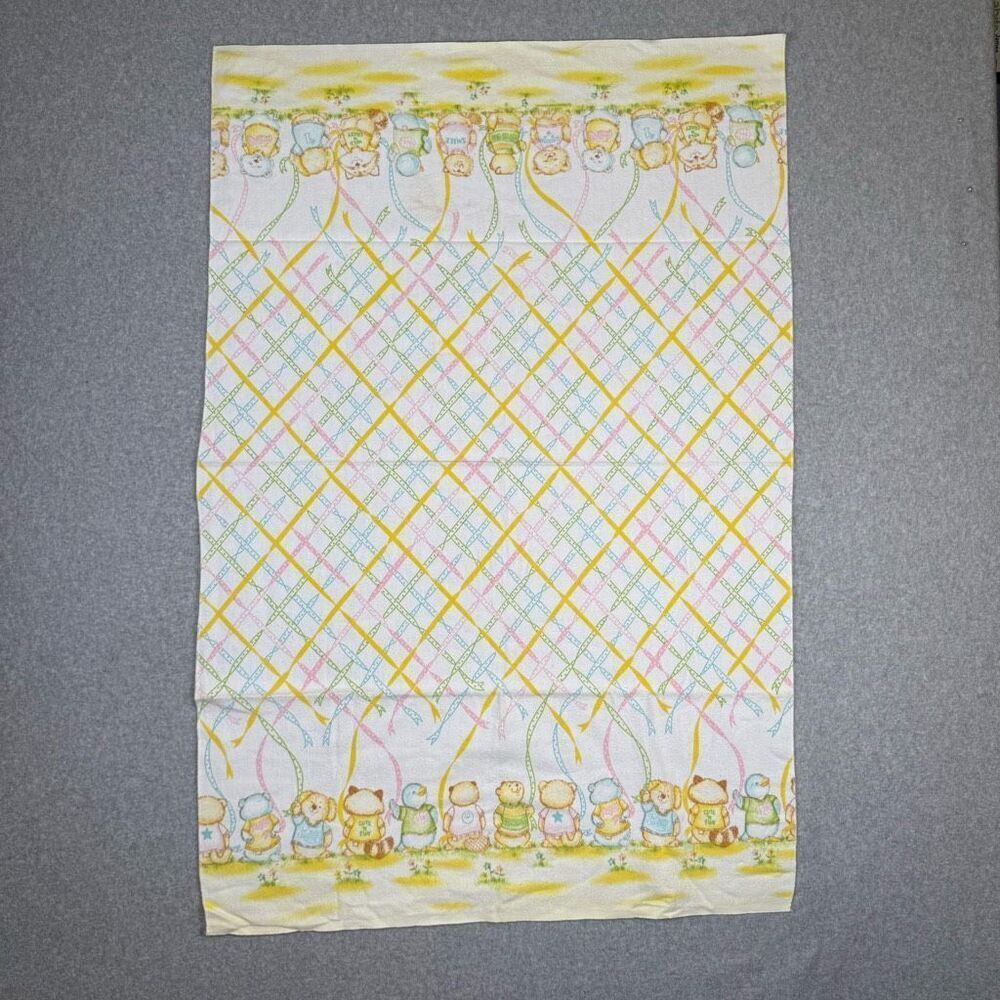 Vintage Dundee Shirt Tales Cotton Flannel Baby Receiving Blanket 30x40" Lot of 2